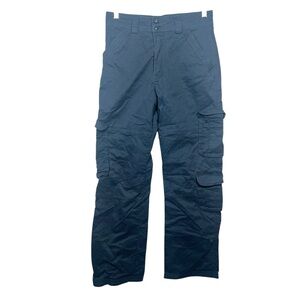 Abercrombie & Fitch Womens relaxed black cargo pants pockets size 26 | 2 cotton